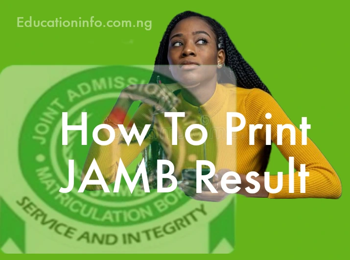 How to print jamb result